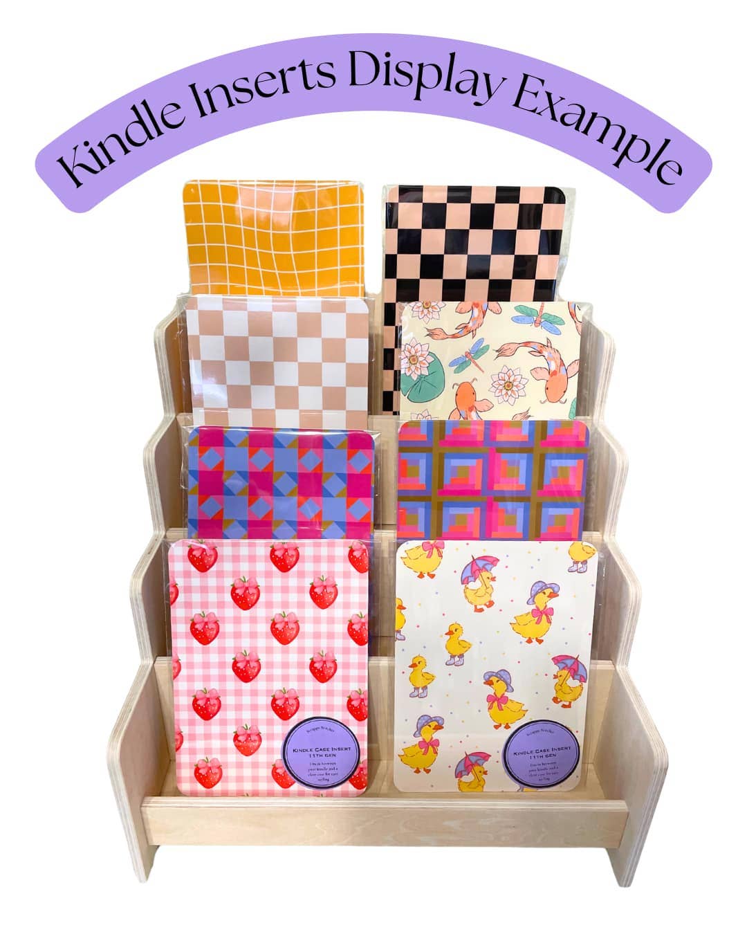 Checkered Clear Case Kindle Inserts for Book Lovers: Black