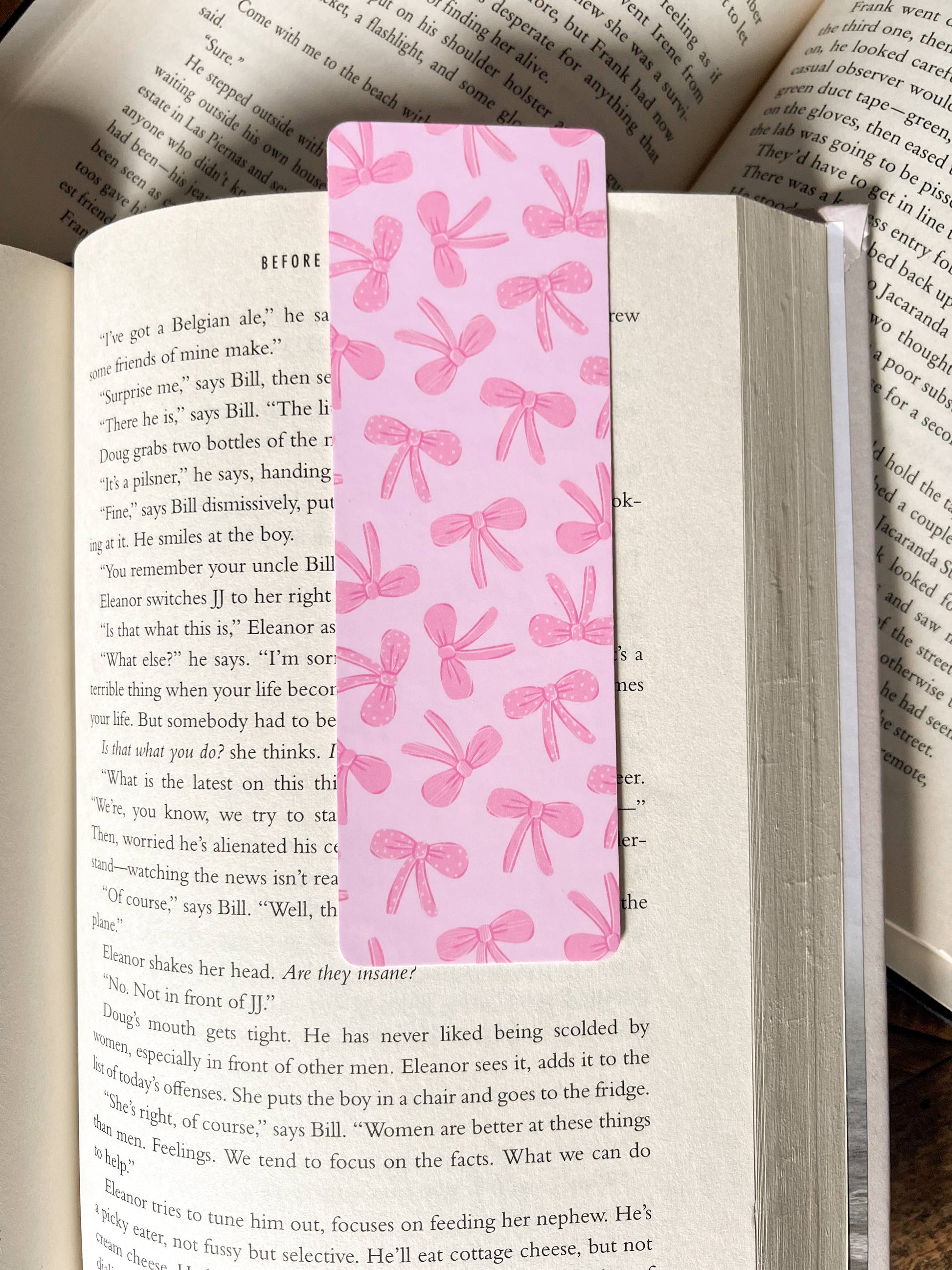 Pink Coquette Bow Bookmark: Soft Touch Matte