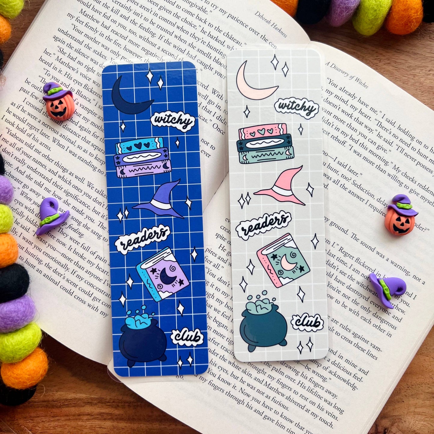 Witchy Readers Club Bookmark: Green & pink / Tassel