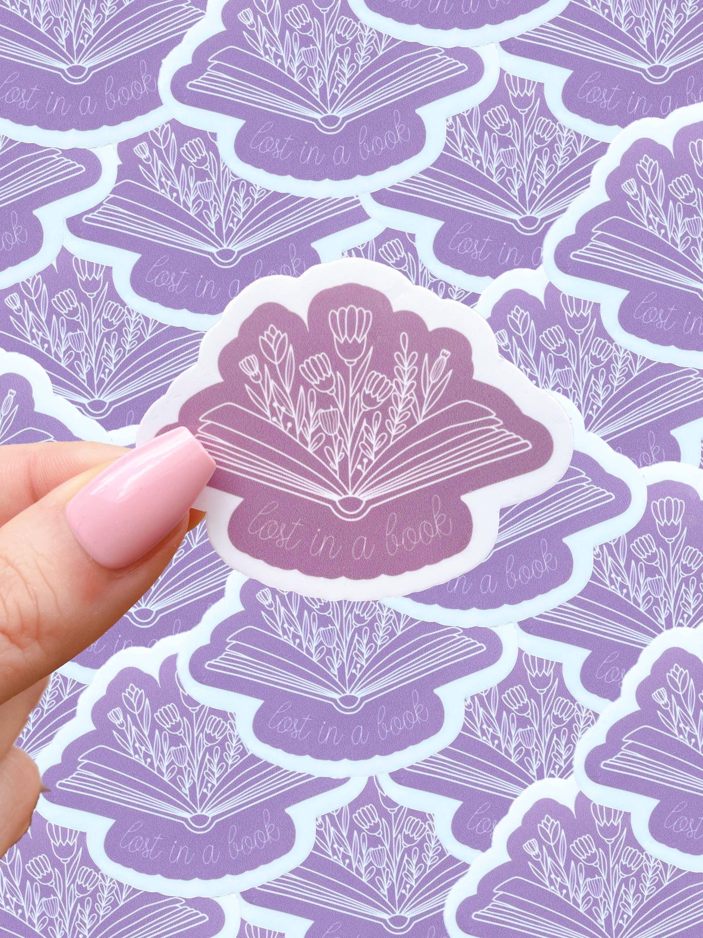 Lost in a book waterproof sticker