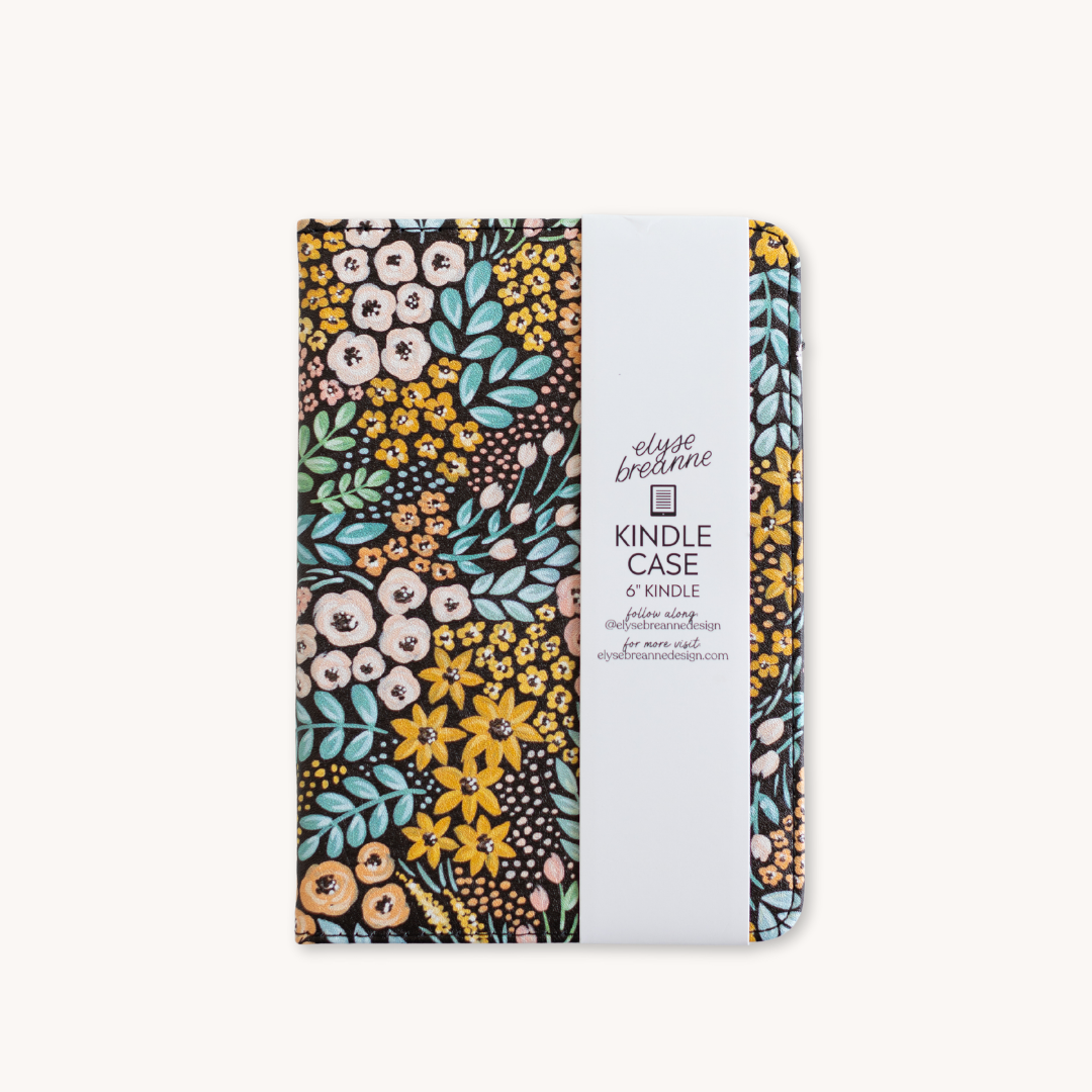 Black Floral Kindle Case: Kindle Basic(11th Generation)