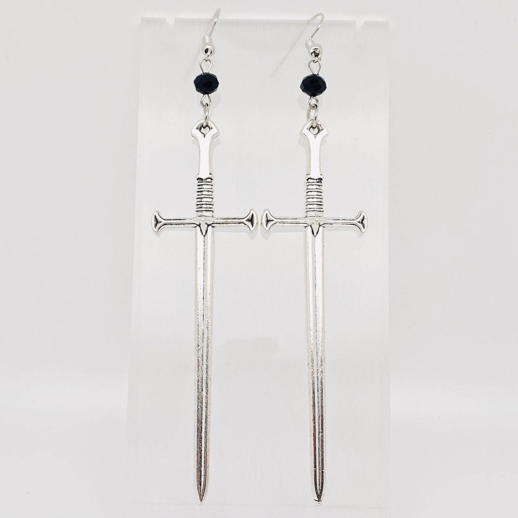 Creative Silver Sword Pendant Earrings - GT: CH1424