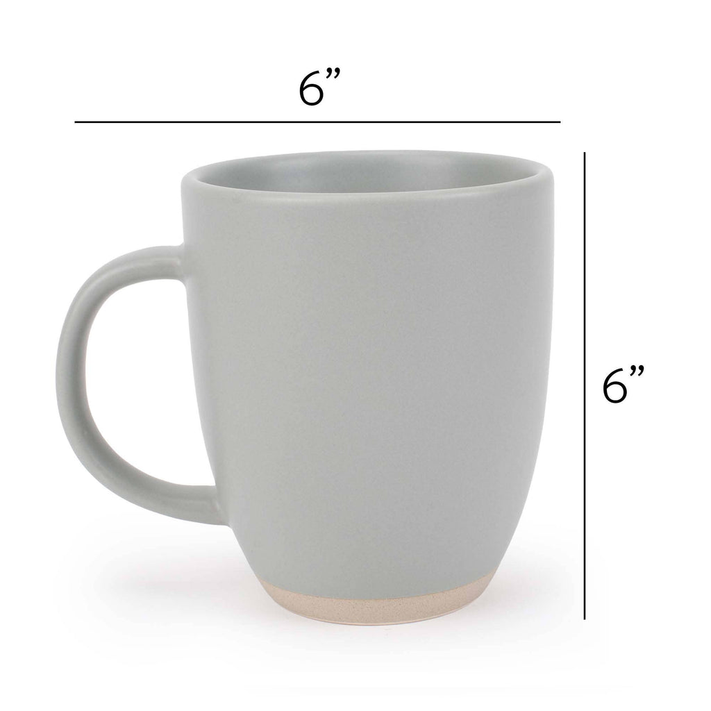 Ceramic Mugs 4-Pack Raw Textured Bottom Light-Gray