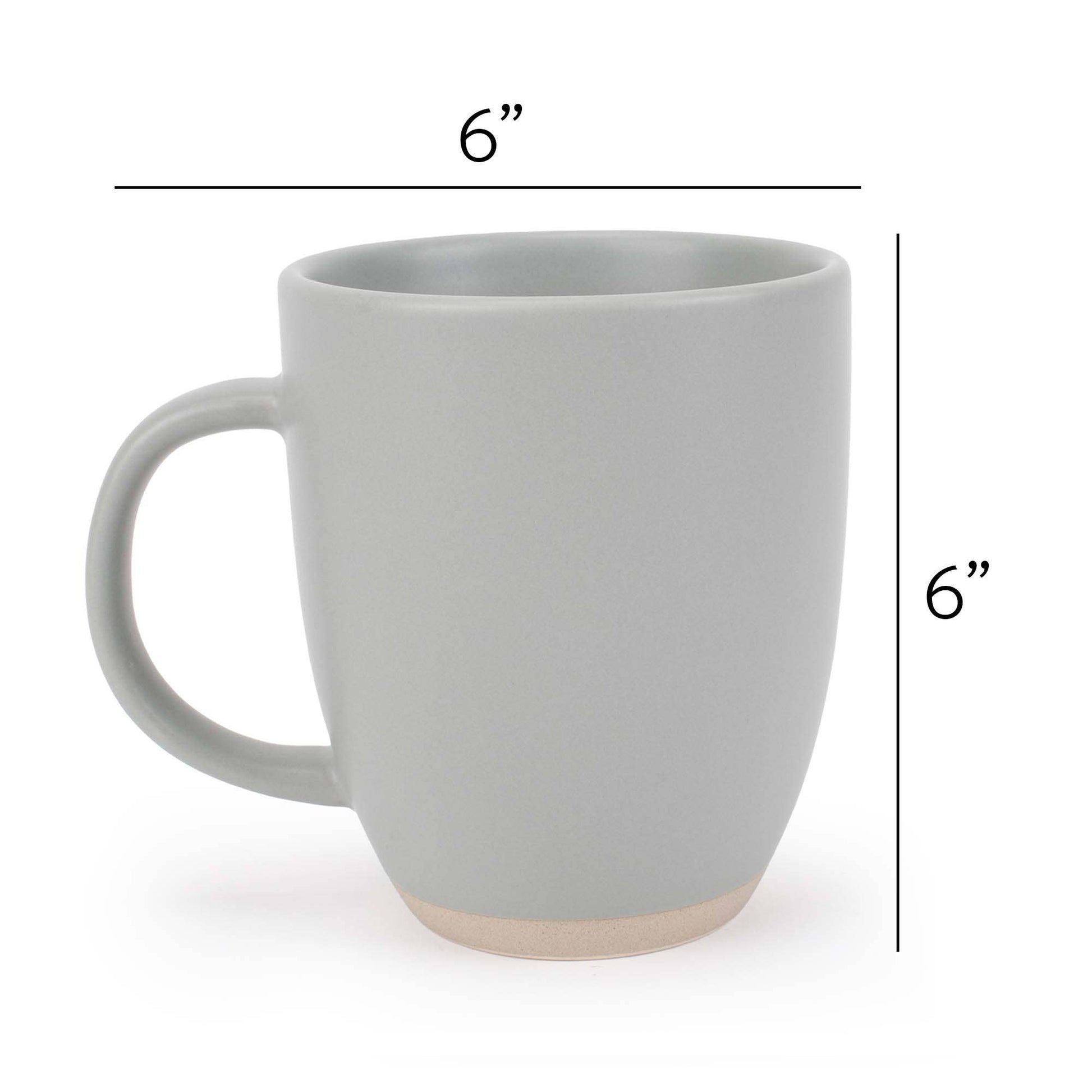 Ceramic Mugs 4-Pack Raw Textured Bottom Light-Gray