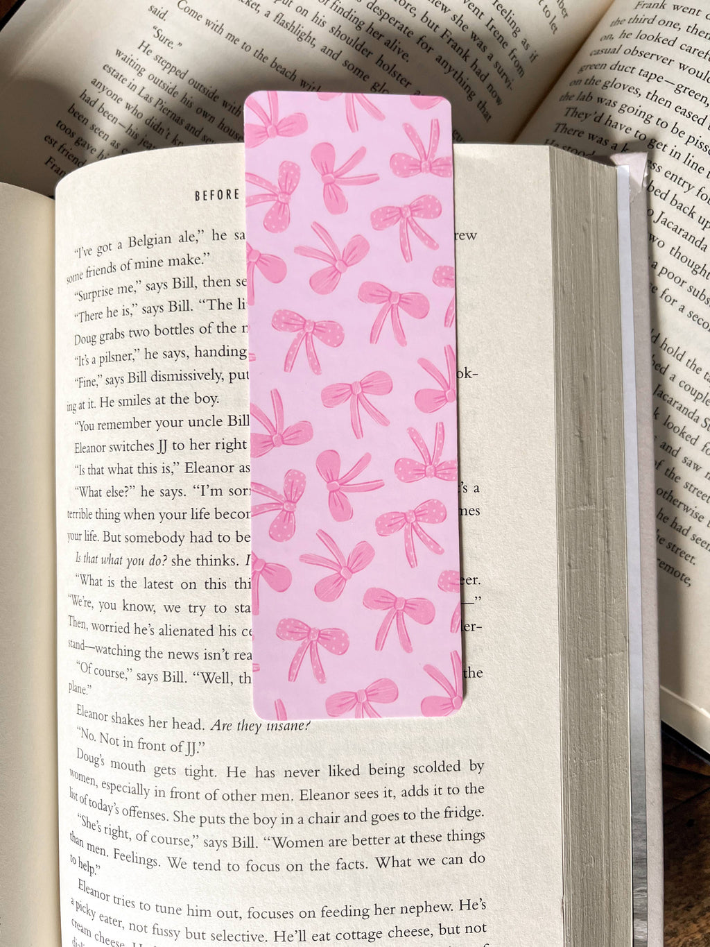 Pink Coquette Bow Bookmark: Soft Touch Matte