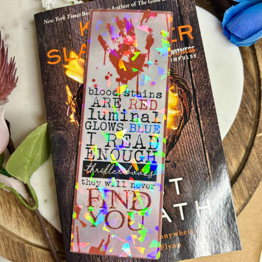 Blood Stains Are Red: Thriller Books Cardstock Bookmark