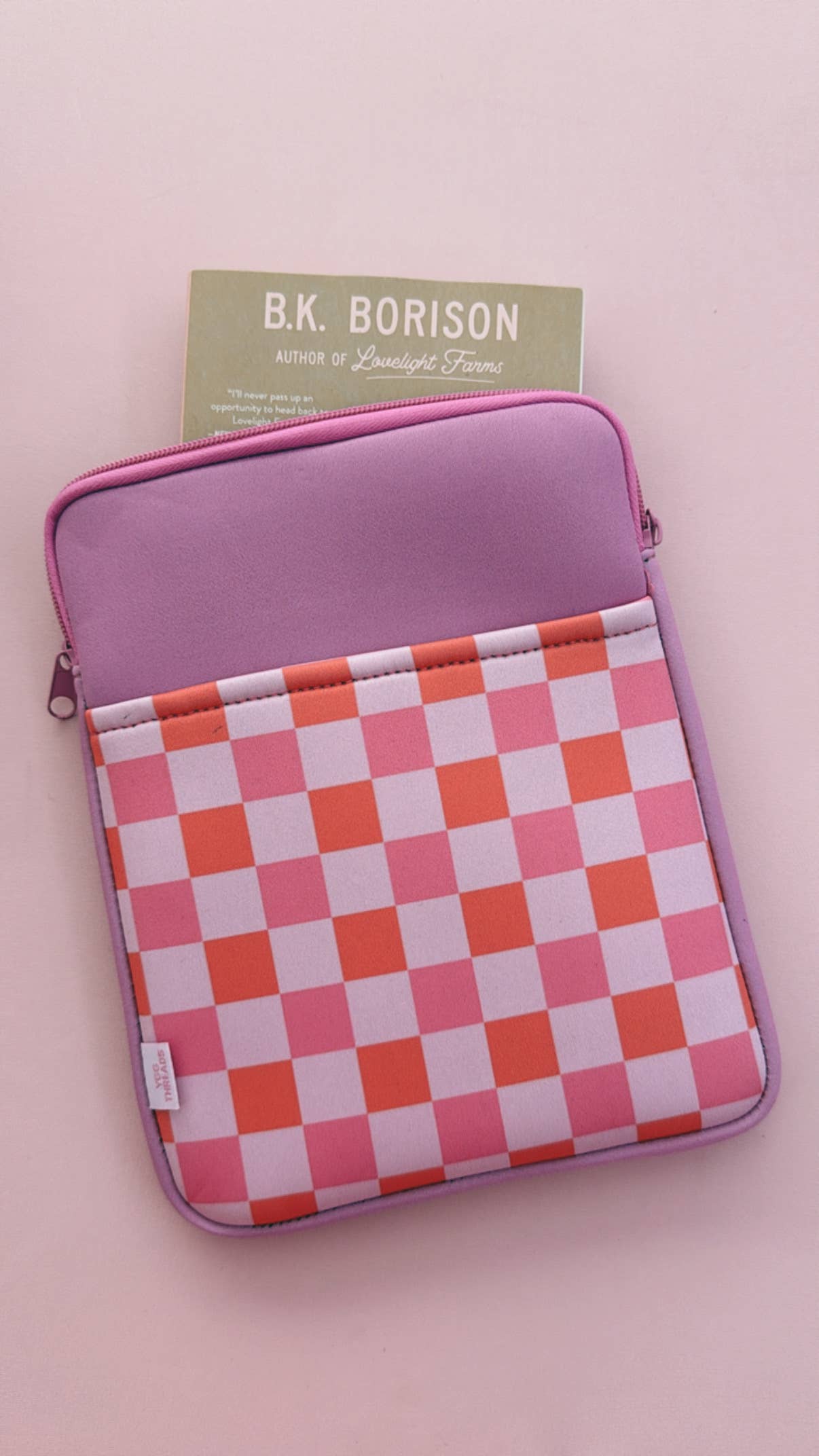 Checker Zipper Book and Kindle/E-Reader Sleeve