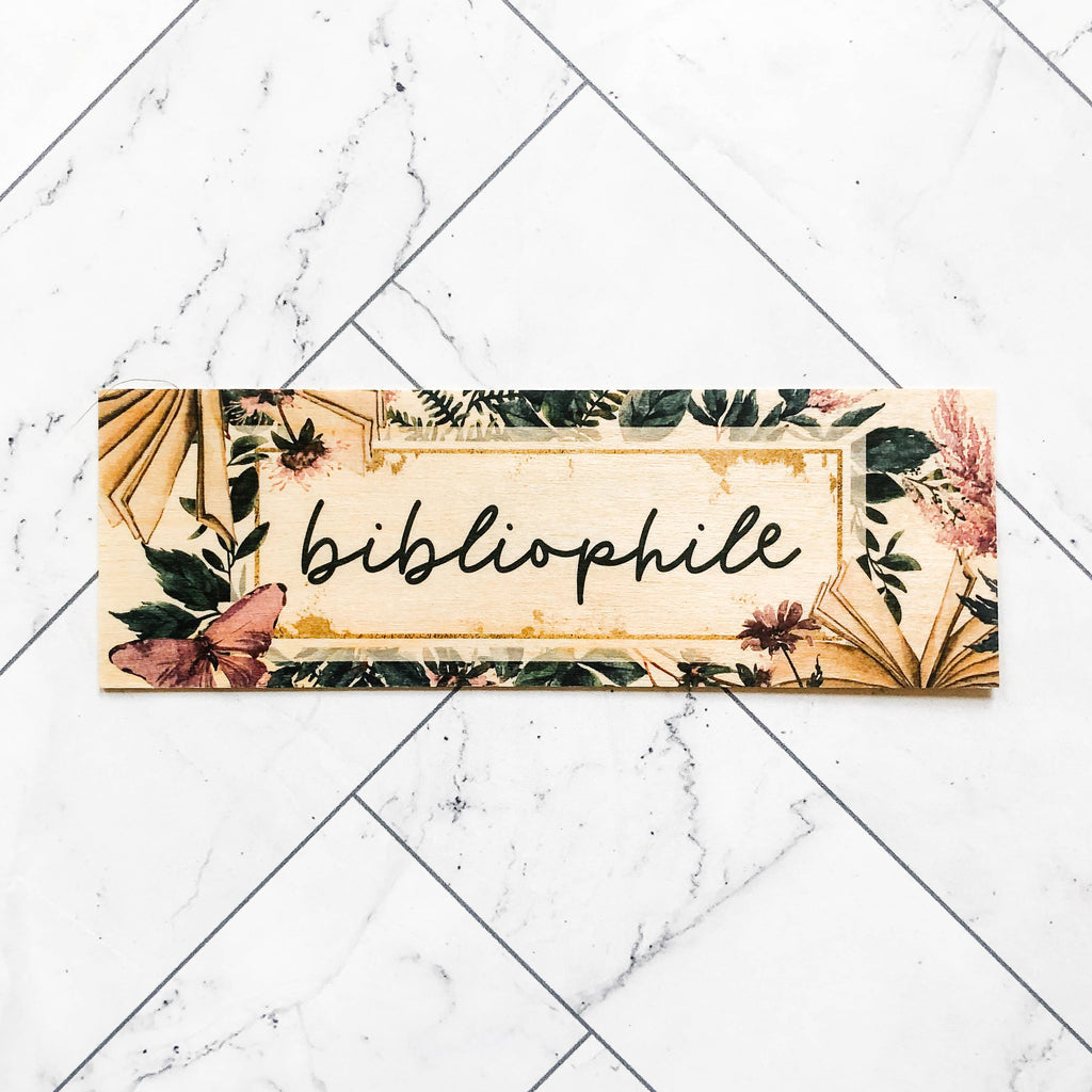 Bibliophile woodmark | Book lover's wooden bookmark