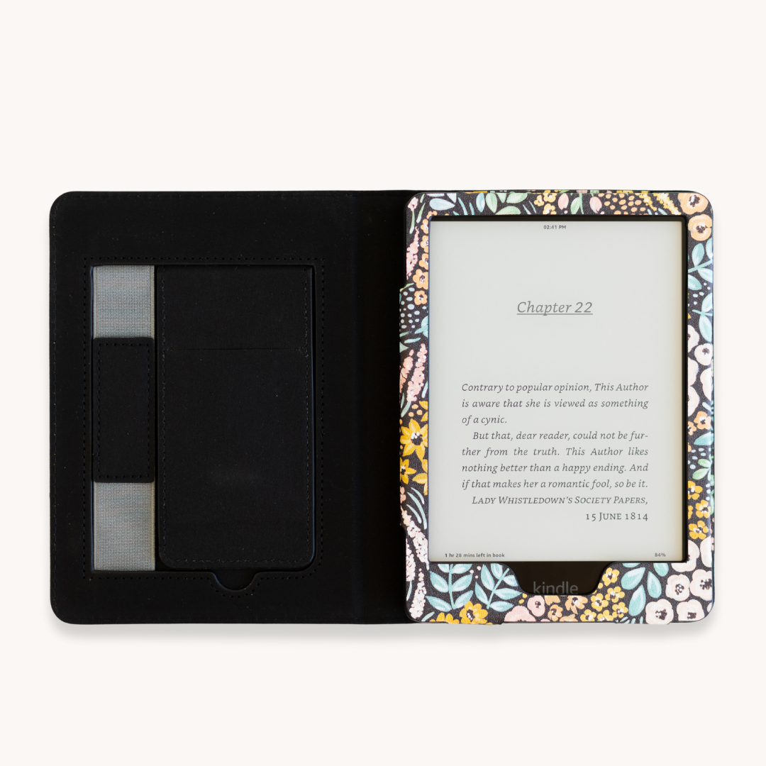 Black Floral Kindle Case: Kindle Basic(11th Generation)