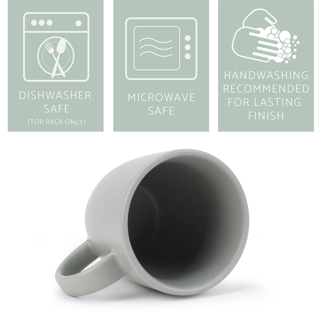 Ceramic Mugs 4-Pack Raw Textured Bottom Light-Gray