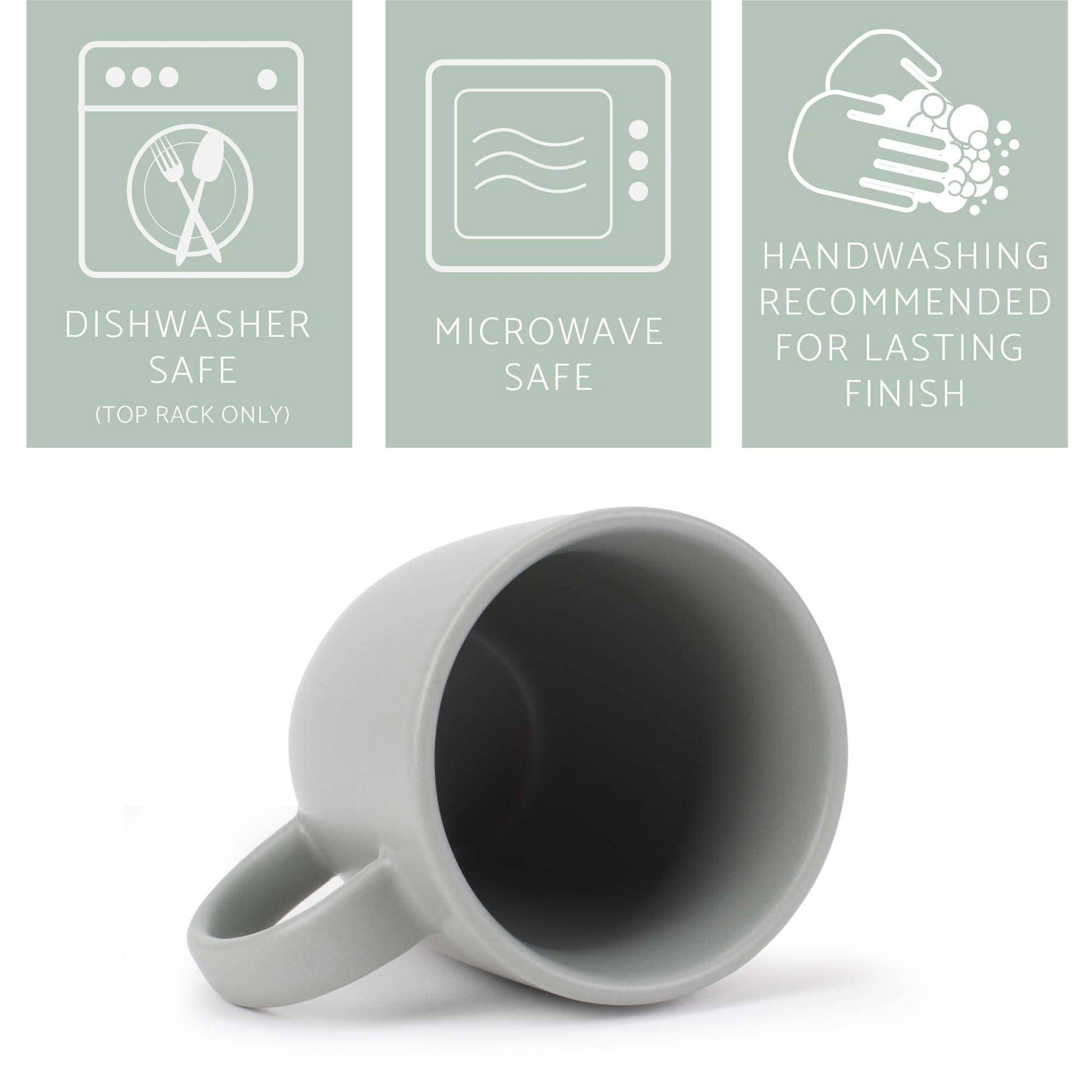 Ceramic Mugs 4-Pack Raw Textured Bottom Light-Gray