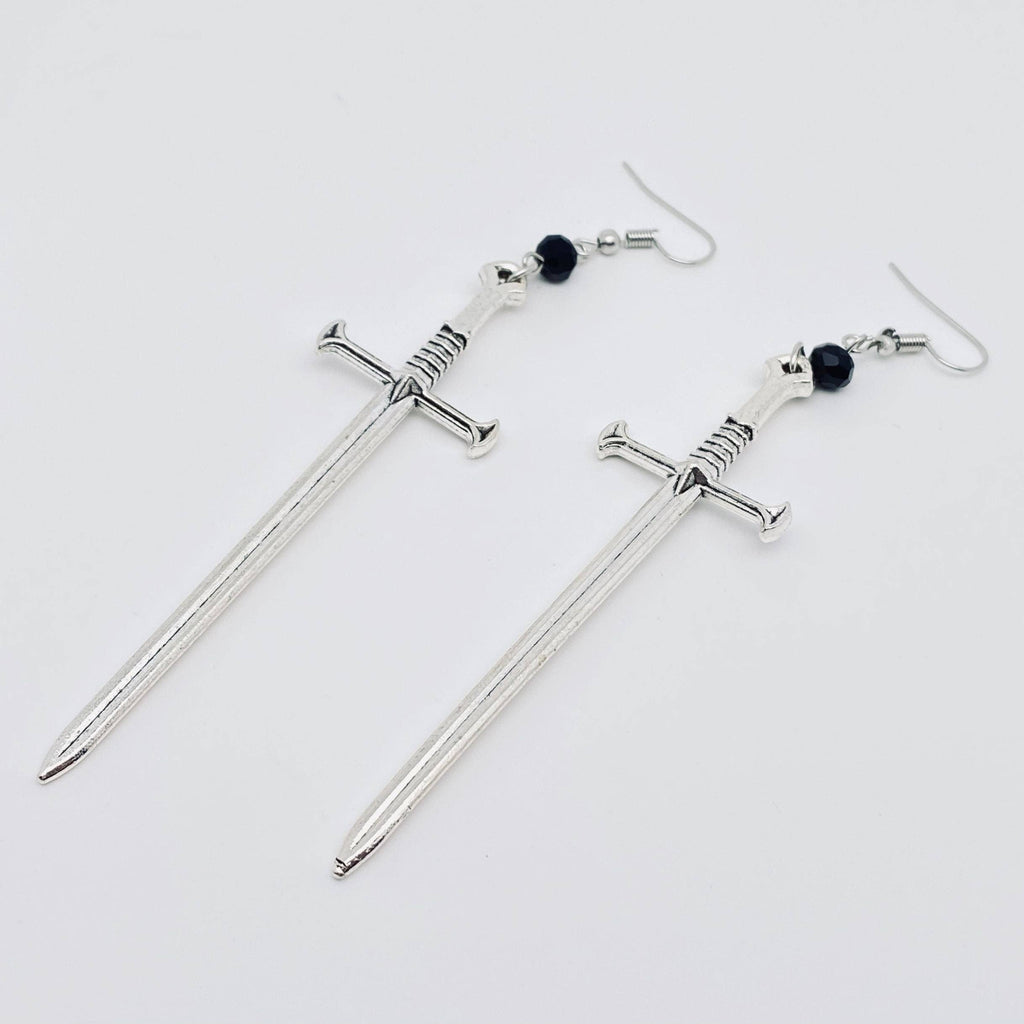 Creative Silver Sword Pendant Earrings - GT: CH1424