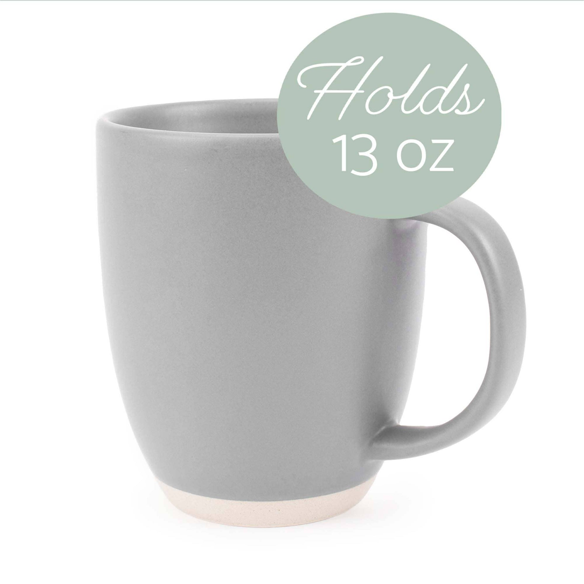 Ceramic Mugs 4-Pack Raw Textured Bottom Light-Gray
