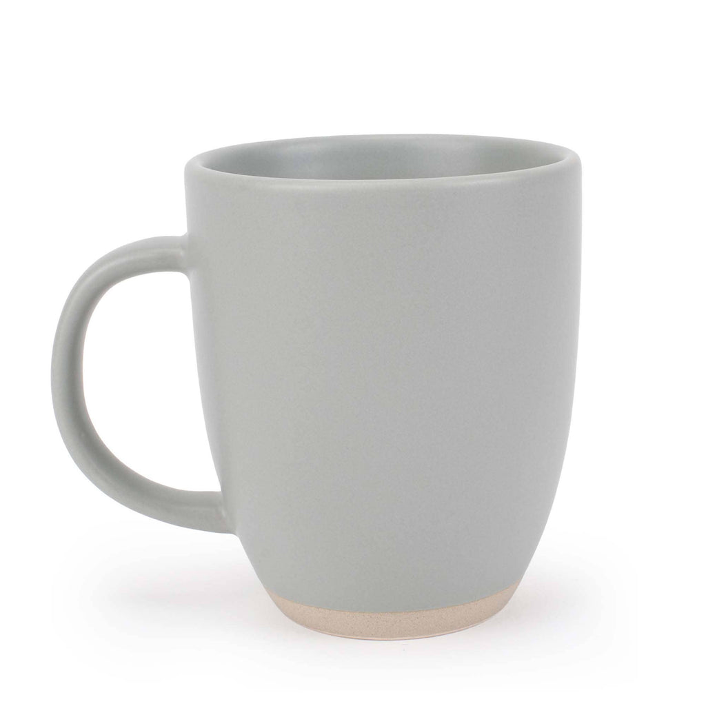 Ceramic Mugs 4-Pack Raw Textured Bottom Light-Gray