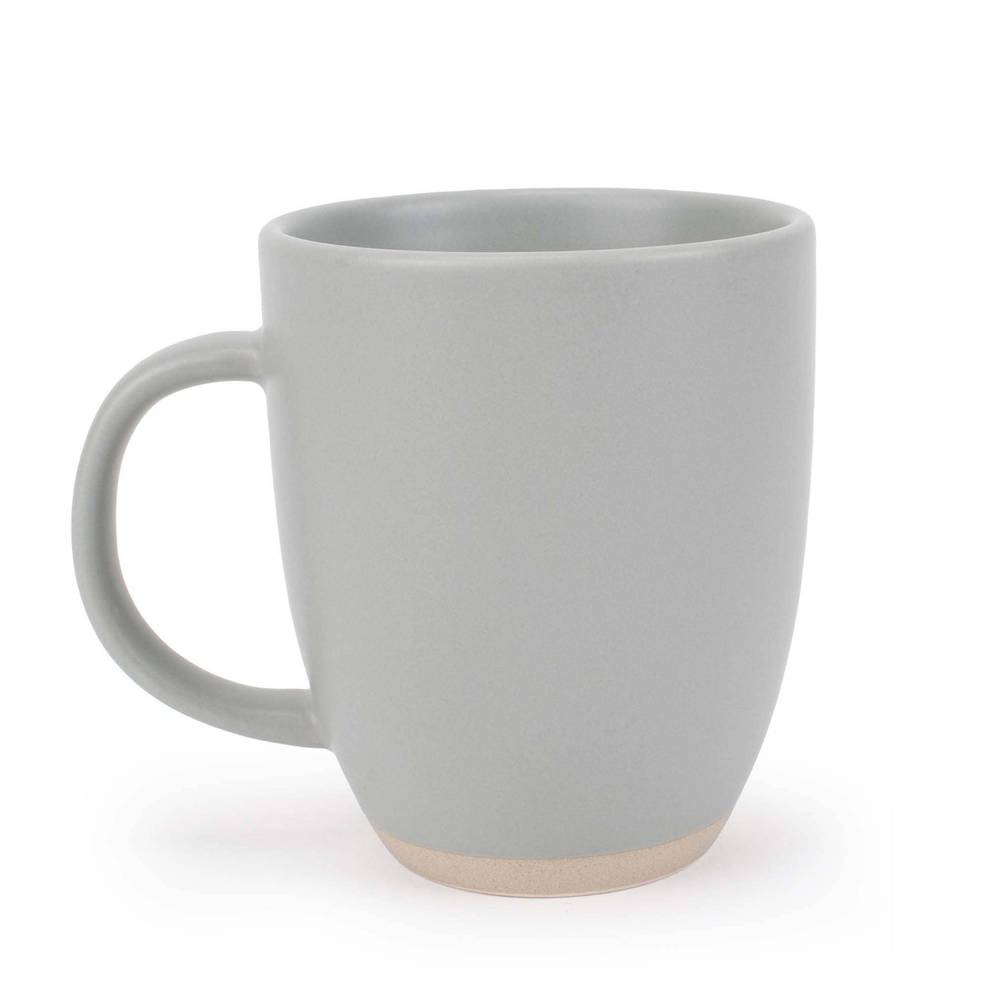 Ceramic Mugs 4-Pack Raw Textured Bottom Light-Gray