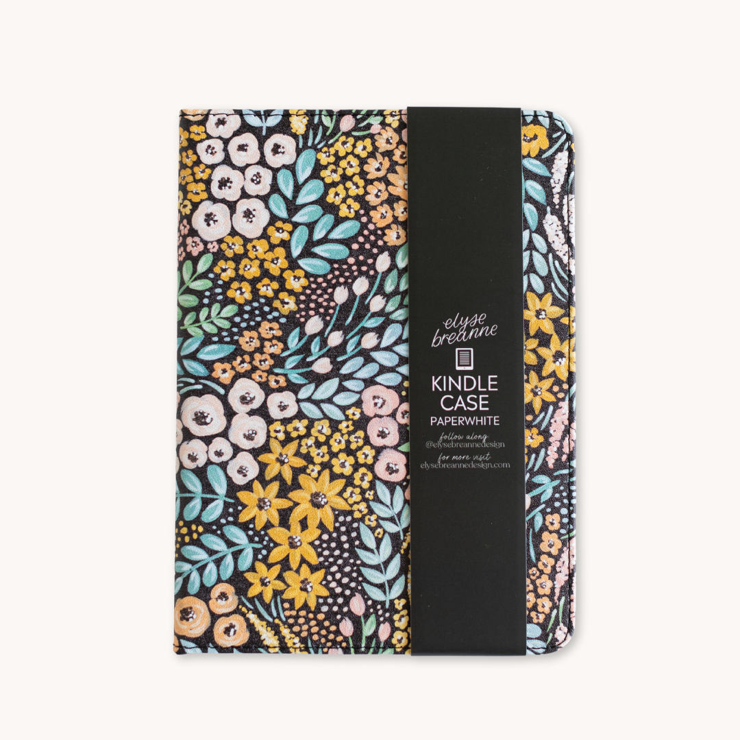 Black Floral Kindle Case: Kindle Basic(11th Generation)