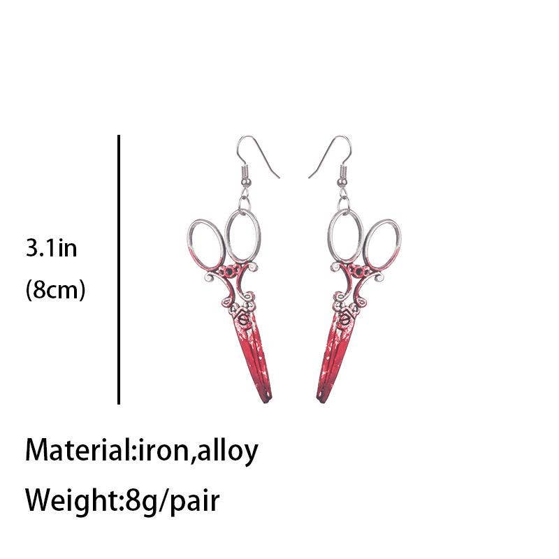 Terror Halloween Dress Up Blood Earrings: Ax