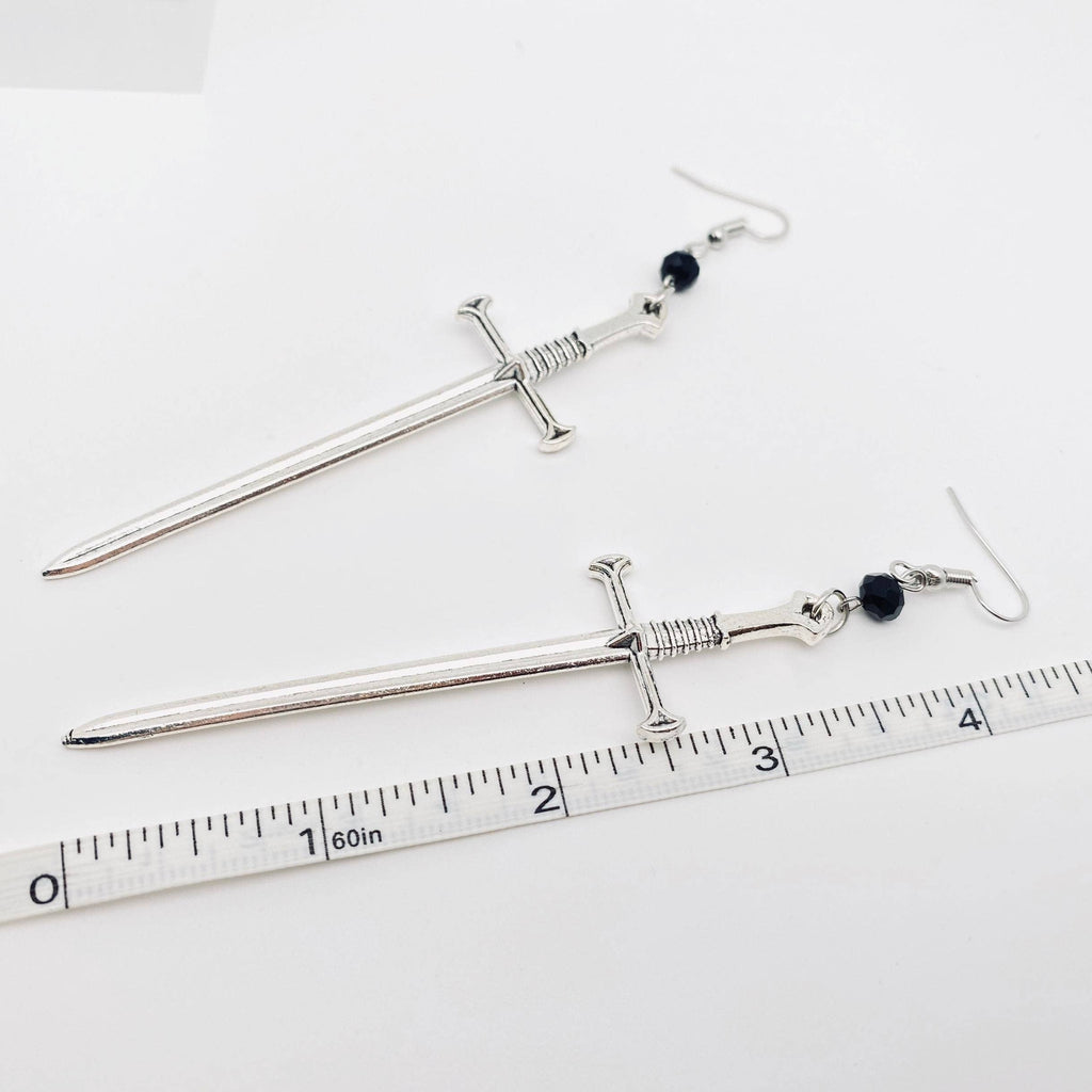Creative Silver Sword Pendant Earrings - GT: CH1424